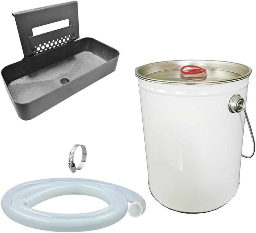 Grill Grease Tray for Blackstone Griddle Grease Catcher, One-Piece Oil Catch with Additional one-Gallon pailfor Blackstone 17, 22, 28, 36 Inch Griddle, Blackstone Griddle Accessories