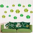 GAGEC St Patricks Day Pillow Covers 18x18 Inch Set of 4 Funny Dog Paws Throw Pillowcase Green Shamrock Home Sofa Pillowcase Happy St. Patrick's Day Farmhouse Decoration Cushion Cases