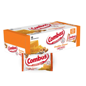 COMBOS Cheddar Cheese and Pretzels Snack Bags 1.8 Ounce, Pack of 18, Baked Pretzel and Cheese Snacks COMBOS Bulk Box, BBD 05-2026
