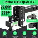 Adjustable Trailer Hitch Fits 2 Inch Receiver, Dual Ball 2'' & 2-5/16'' with 22,000 LBS Max GTW, 4'' Drop/Rise, Premium Manganese Steel Solid Tow Hitches, Bulletproof Lock, Anti Rust, Anti Rattle (4")