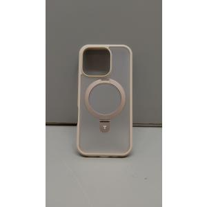 TORRAS Desert Titanium for iPhone 16 Pro Case Magnetic Stand, [Compatible with MagSafe][Flexible Stable Stand] Mil-Grade Protection Translucent Slim Anti-Scratch Ring Kickstand, Rose Gold 6.3", Ostand