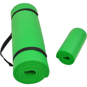 Fitvids All Purpose 1/2-Inch Extra Thick High Density Anti-Tear Exercise Yoga Mat and Knee Pad with Carrying Strap, Multiple Colors (Green) Fitvids All Purpose 1/2-Inch Extra Thick High Density Anti-Tear Exercise Yoga Mat and Knee Pad with Carrying Strap, Multiple Colors (Green)