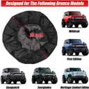 35 Inches Spare Tire Covers for 2021-2025 Ford Bronco Badlands, Wildtrak, First Edition, Sasquatch, Everglades, Heritage Limited Edition, Wheel Tyre Protectors Accessories with Backup Camera Hole