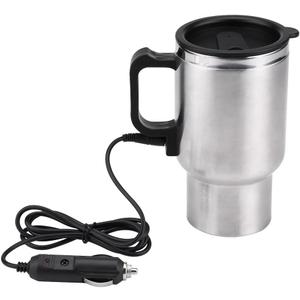 Car Heating Cup, Car Electric Kettle Stainless Steel Coffee Cup Warmer Portable 12v Heat up to 65C Insulated Heated Mug Keep Milk Warm For Travel Water Tea Drivers Men Fathers 450ml