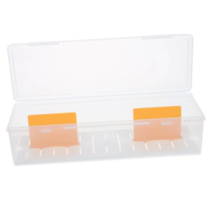 BESPORTBLE Transparent Card Storage Box with Dividers for Trading and Organizer Case with Lid Clear Design for Easy Identification and Travel-friendly Use 2 pack