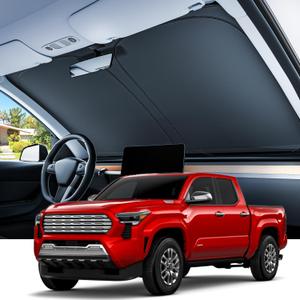 REEVAA 2025 Upgraded Car Windshield Sun Shade [99% Sun Protection for Ultimate Interior Protection] Keep Cool, Foldable Sunshade Car Accessories with Storage Bag for SUV/Small Truck | L (64" x 34")