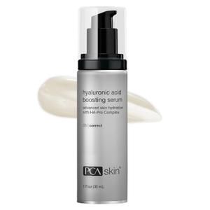 PCA SKIN Hyaluronic Acid Boosting Face Serum, Hyaluronic Acid Serum for Face Made with Niacinamide and Ceramides, Helps Reduce Fine Lines and Wrinkles and Delivers 24-Hour Moisturization, 1 oz Pump