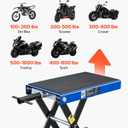VEVOR Motorcycle Lift, 1100 lbs Motorcycle Scissor Lift Jack with Wide Deck & Lock Pin, 3.74"-13.38" Center Hoist Crank Stand, Steel Scissor Jack for Street Bikes, Cruiser Bikes, Touring, Blue/Black