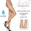 Hanes Women's Silk Reflections Non Control Top, Sheer Toe, Silky Sheer Pantyhose