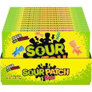 SOUR PATCH KIDS Soft & Chewy Candy, Bulk Candy, 12 - 3.5 oz Boxes