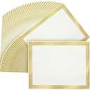 Sustainable Greetings 50 Sheets Gold Foil Award Certificate Paper 8.5 x 11 for Printing - Blank Cardstock for Graduation, Diploma and Achievement (White Awards Certificates)