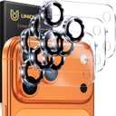UniqueMe Compatible for 3 Pack iPhone 17 Pro Camera Lens Protector - [Drop Protection] 9H Tempered Glass Camera Cover Screen [Update New Version]Not for 17 Pro Max