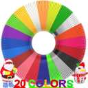 3D Pen Filament 400 Feet 20 Colors, dikale 3D Printing Pen Refills PLA Bonus 250 Stencil eBook, 3D Printer Pen Filament 1.75mm Smooth Printing (Blue)