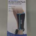 REVIX XL Shin Ice Pack Reusable Gel Cold Pack for Calf and Elbow Discomfort Relief, Leg Cold Therapy Compression Sleeve Refreezable, 360 Full Coverage (Black-XL Size-1 Pack)