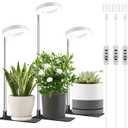 Aokrean Grow Light, Full Spectrum Plant Lights for Indoor Growing with with 3/9/12H Timer, 3 Color Modes, 10 Brightness, 6.5"-26" Height Adjustable Halo Grow Light with Base, 3 Pack(3.4in)