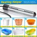 2000W Immersion Water Heater, Portable Water Heater Electric with Real-Time LCD Thermometer Control, with 304 SS Guard Fast Heats up 5 gallons Water in Minutes for Bucket, Basin, Bathtub, Small Pool