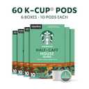 Starbucks K-Cup Coffee Pods, Medium Roast Hot or Iced Coffee, Half-Caff House Blend, 60 Keurig Pods (EXP 02/25/27)
