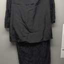 Verdusa Women's Lace Sheer Off Shoulder Fall Wedding Guest Dresses Peplum Maxi Dress (Black), XL