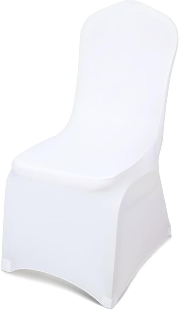LEBENGURU Premium Spandex Chair Cover, Upgraded White Super Stretch Chair Slipcover Protector with Elastic Leg Pocket for Party, Wedding, Event, Banquet Decoration (White, 50 PCS)