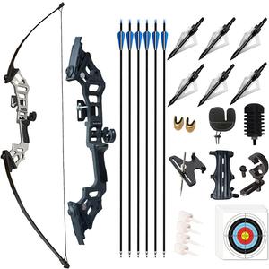 Monleap Archery 51" Takedown Recurve Bow and Arrows Set for Adults Metal Riser Longbow Kit Right Hand Straight Bow for Beginner Hunting Shooting Practice 30 40 50lb 