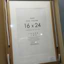 16x24 Poster Frame, Solid Oak Wood 16x24 Frames with Mat to 12x18, 16x24 in - 1P