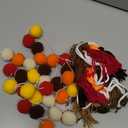 Syhood 4 Pcs Thanksgiving Christmas Pom Pom Tassel Garland Fall Felt Ball Banner Decorative Colorful Pompom Garland for Thanksgiving Autumn Xmas Theme Party Classroom Home Decor(Classic Colors)