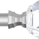 TONIAL Curtain Rods for Windows 28 to 48 Inches, Telescoping Splicing 3/4 Curtain Rod 32 to 43 Inch, Decorative Single Drapery Rod with Acrylic Finial, Nickel