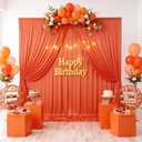 20ftx10ft Wrinkle Free Orange Backdrop Curtains for Parties, Silky Polyester Photo Backdrop Drapes 4 Panels 5x10ft Back Drop Cloth for Wedding Birthday Baby Shower Photography Background