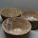 Athaliah Plant Basket Set of 3, Indoor Woven Planter Baskets with Plastic Liner, Water Hyacinth and Corn Husk Decorative Pots for Rustic Home & Floor Plant Decor (Natural Color-3)