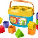 Fisher-Price Babys First Blocks & Rock-a-Stack Toy Set, Bucket of 10 Shapes & Ring Stacking Activity for Developmental Play Ages 6+ Months 
