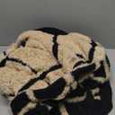 Amlie Home Cable Knit Throw Blanket for Couch, Bicolour Super Soft Fuzzy Blanket for Sofa, Luxury Cozy Fluffy Throw for Room Decor, 50" x 60", Plaid Black