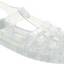 JIOMIJIOMI Toddler Sandals Jelly Shoes Girls Unisex Boy Flat Retro Slides Clear Kids Water Slippers Slingback Summer Beach Size 5 Adjustable Buckle Glitter Dress Soft | Sandals (White)