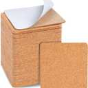 Juvale Square Cork Tiles - 50 Pack, 3.7 x 3.7 in, 1.5 mm Thick, Brown - Adhesive Cork Backing for Coasters & DIY Projects - Craft Supplies for Adults