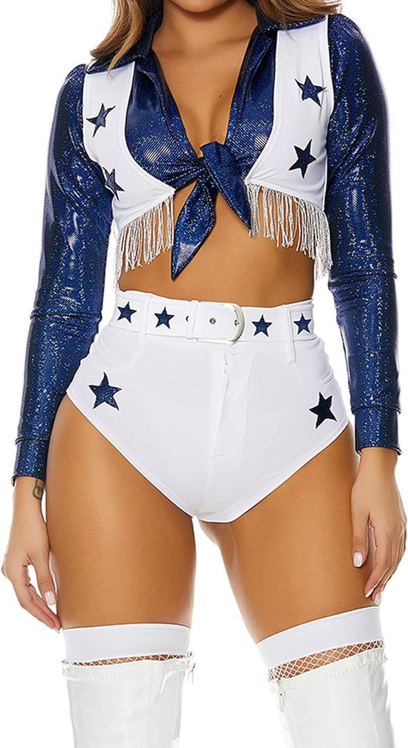 Forplay womens Seeing Stars Cheerleader Costume (Small/Medium, White)
