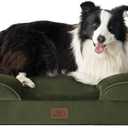 Bedsure Orthopedic Dog Beds Large Sized Dog - Washable Large Dog Cat Bed Waterproof, Comfort Dogs Couch Sofa with Washable Removable Cover, Pet Bed with Nonskid Bottom, Moss Green, 35"