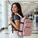 Taygeer 18 x 14 x 8 Inches Personal Item Bag, Travel Personal Item Bag with Water Bottle Pocket & Shoe Pouch, TSA Approved Under Seat Carry on Backpack Fits 15.6 inch Laptop for Women Airplanes, Pink