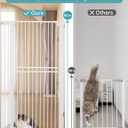 No Pawblems 55" Extra Tall Pet Gate for Cat/Dog, 29-40" Wide Auto Close Tall Dog Gate, 1.37" Ultra Narrow Spacing, NO Drilling Pressure Mounted for Doorways/Hallways, White