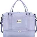 Large Travel Duffle Bag Weekender Bags for Women with Shoes Compartment, Travel Duffel Tote Carry on Overnight Bag for Travel Business Trips, Sport Yoga Gym Bag with Wet Pocket (Grey)