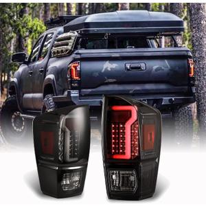 WOLFSTORM LED Tail Light Assembly for 2016-2023 Toyota Tacoma with New LED Light Design, 16-23 Toyota Tacoma LED Tail Light Assembly,1 Pair(Smoke Lens)
