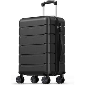 Sweetcrispy 20 Inch Carry on Luggage, Hard Shell Suitcase, Black
Hard Shell ABS, Double Spinner Detachable Wheels, Lightweight Expandable, Rolling Suit Case, TSA Lock