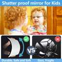Unbreakable Acylic Small Mirror Tiles for Kids, (4-Pcs 12x12 Inch) Plastic Mirrors for Wall, Stick on Mirrors for Wall Decor, Shatterproof Mirror for Kids Bedroom