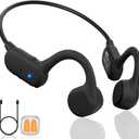 Bone Conduction Headphones, Bluetooth 5.4 Open-Ear Headphones - Secure Fit Wireless Earphones with Microphone, 12 Hours Playtime, IPX5 Sweatproof, Lightweight for Gym, & Outdoor Trave