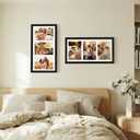 decorUhome 8x16 Picture Frames Collage Wall Decor, Display 3Pcs 5x7 Photos with Mat or 1Pcs 8x16 Unmatted, 3 5x7 Collage Picture Frames for Wall Mounting, Black