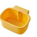Hanging Sink Strainer Basket - Press to Auto-Drain Food Waste Catcher, Multipurpose Organizer for Kitchen Drain, Over-Sink/Cabinet Mount Strainer for Sponges & Utensils (【Yellow】)