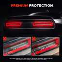 Smoked Tail Light Covers for Dodge Challenger 2015-2023, Tinted Black Rear Lens Guards(4PC Set), Easy No-Drill Installation with 3M Adhesive