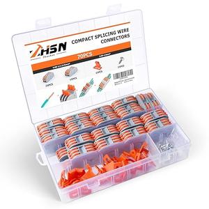Zhushan 70 PCS Lever Wire Connectors Nuts -2/3 Conductors Quick Connect Compact Splicing Wire Connectors Suitable for 28-12 AWG Wire Types Included 15 PCS Fixed Base and 15 PCS Screws