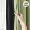 jinchan 85% Blackout Curtain 63 Inches Long, Faux Linen Curtain for Living Room, Thermal Insulated Room Darkening Grommet Top Window Drape, 1 Panel Curtain for Bedroom Kiwi Green