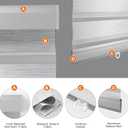 Cordless Zebra Blinds for Windows Shade Dual Layer Free-Stop Light Filtering Roller Blinds Thermal Insulated Privacy Protection, Inside or Outside Mount(Light Grey,38''W x 72''H)