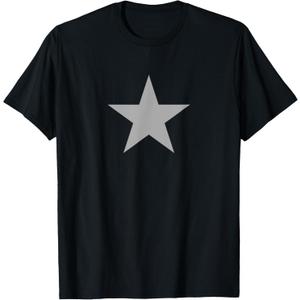 Dark Grey Star on Multiple Colours T-Shirt (Small, Black)
