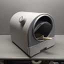 Litter Box Enclosed Cat Litter Box with Lid & Scoop, Splash-Proof Large Litter Pan, Easy Clean(Grey)